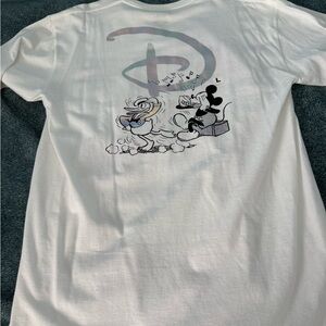 Disney White T-Shirt with Mickey and Donald Graphic